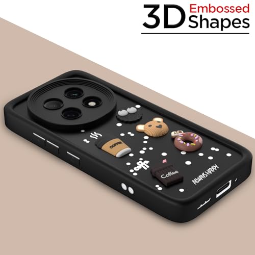 Image of Pikkme Back Cover for Oppo F29 Pro 5G | 3D Cartoon Silicone Case Cute & Fun Full Protective Bumper Cover (Black)