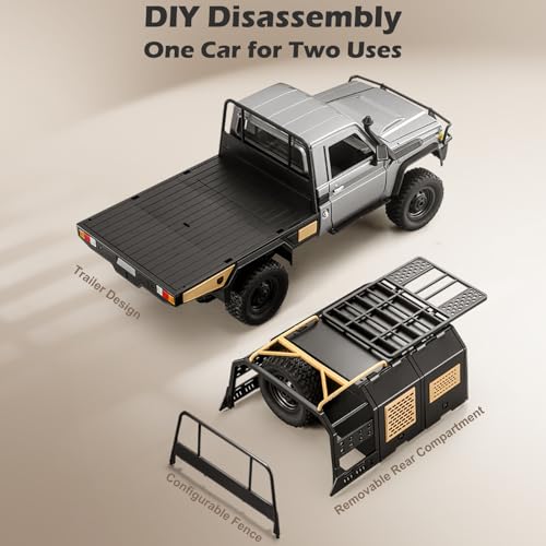 Image of RC Truck, 1 /12 LC79 RC Rock Crawler, MN-82S New Upgrades Land Cruiser Remote Control Pickup Off Road RTR 2.4GHz Remote Control Rock Crawler Car with Controllable Headlights DIY Customization
