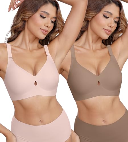 Image of DEANGELMON Bras for Women No Underwire Wireless Push Up Bras - Seamless Full Coverage Bralettes Comfortable Everyday Bra