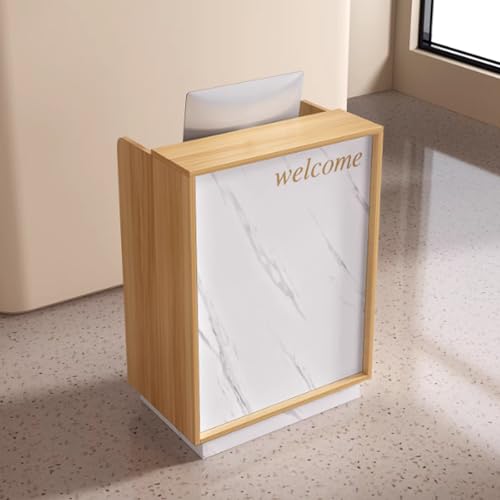 Mostrador de caja registradora pequeña, mesa de recepción moderna for salón, barbería, tienda de ropa, recepción de oficina(P,70x50x110cm)