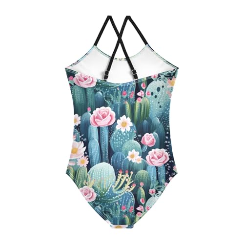 Cactus Flowers Floral Girls One Piece Swimsuit Beach Swimwear 208494022