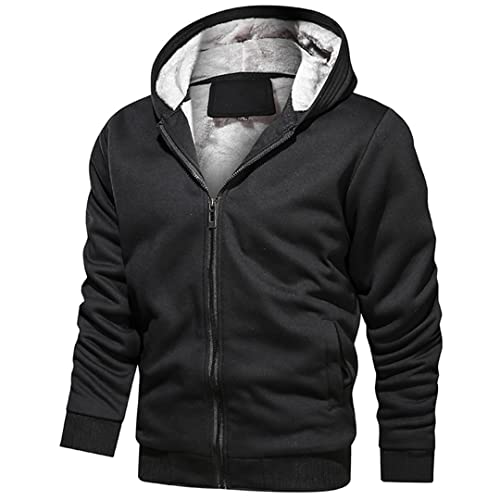 Pull à capuche en polaire noir taille M pour homme PYTRXGBO