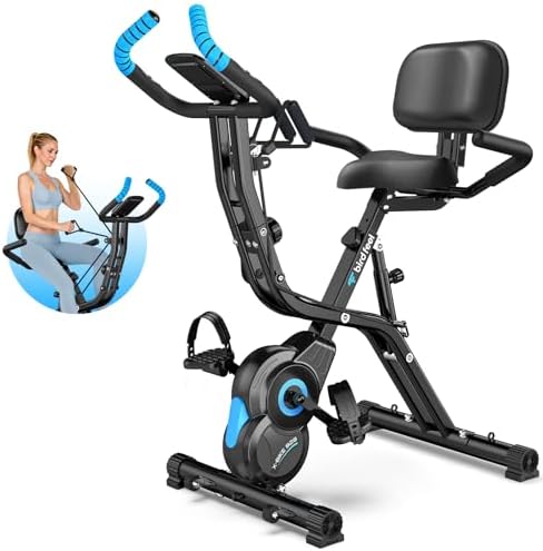 Foldable Exercise Bike, Multifunctional Indoor Stationary Bikes f...