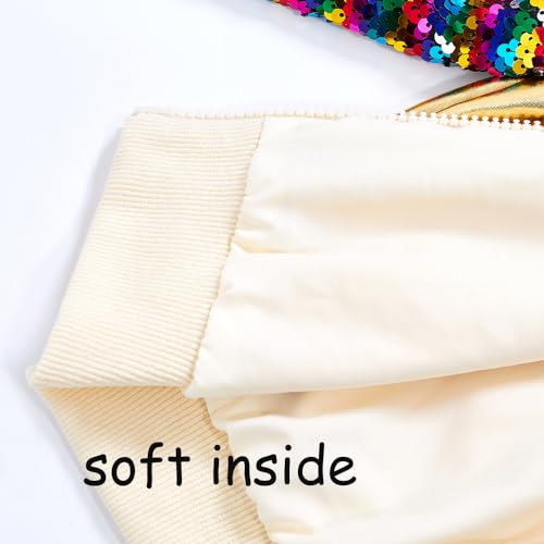 Image of Boys Sequin Jackets Flip Sparkle Sleeve Bomber Varsity Kids Glitter Birthday Jacket Coat Leather Shiny Boy Clothes