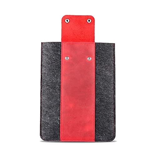 MegaGear Genuine Leather Tablet Sleeve Case for iPad Pro 11 inches, All Generations iPad Air & iPad (Red, 12.9 Inch) - Image 2
