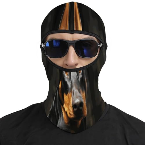 Máscara de esquí para hombres y mujeres con estampado Doberman, balaclava térmica, máscara facial para frío, equipo de motocicleta, máscara de invierno para mujeres y hombres miniatura 3