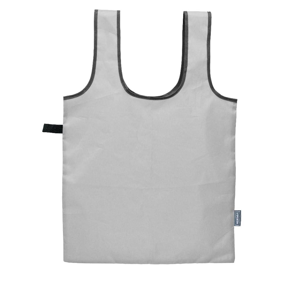 NERTHUS FIH 1311 Foldable Shopping Bag with Elastic Closure: Practical, Eco-friendly and Ready to Go, grey, Reusable Bag