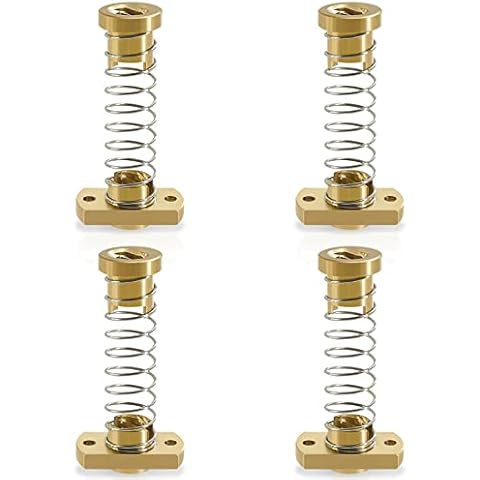 GZLCEU T8 Anti-Kickback Nut, Brass Backlash Split Nut Spring Loaded for Ender CR Tornado 3D Printer CNC Z Axis 8 mm Acme Threaded Rod Pack of 4 Cover