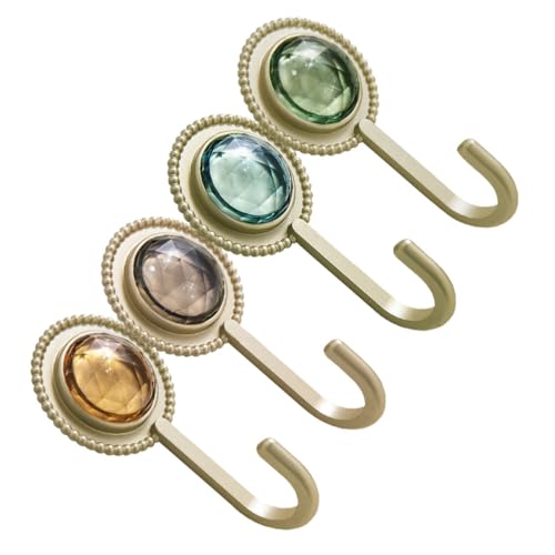 Cabilock 4Pcs Self Adhesive Wall Hooks Stylish Non Damaging Hanging Hooks for Bathroom Kitchen Easy Installation Versatile Use for Towels Keys and More No Drilling Required