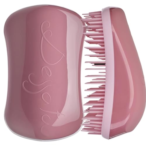 DESSATA Cepillo desenredante para desenredar nudos MAXI. Color rosa aterciopelado