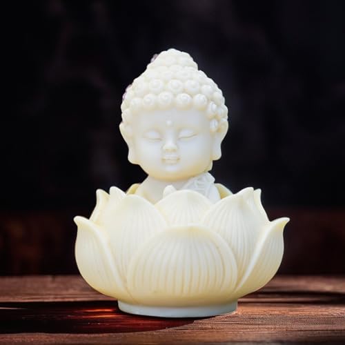 Image of Ekhasa Nostrae Buddha with Lotus Show Pieces for Home Decor Living Room Decor Items | Cute Showpieces Gift Item for Decoration | Serene Center Table Tv Showcase Office Interior Statue Figurines
