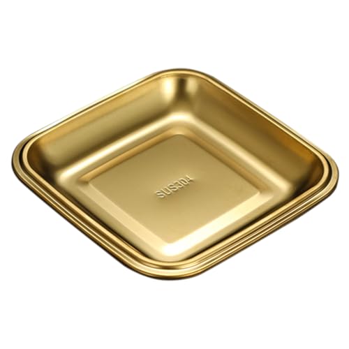 FUNOMOCYA Stainless Steel Bbq Serving Plate Multi Use Tray for Snacks Desserts Fruits and Appetizers and Versatile Household Food Plate for Entertaining