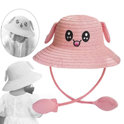 Bunny Moving Ears Hat Trendy Fisherman Cap for Outdoor Activities Traveling Pink3