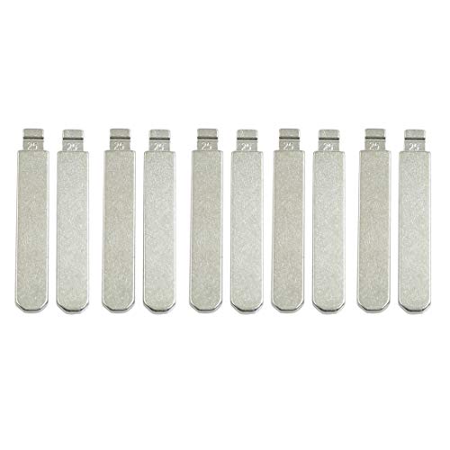 X AUTOHAUX 10pcs Metal Uncut Insert Blank Blade Remote Key Replacement for Honda Accord
