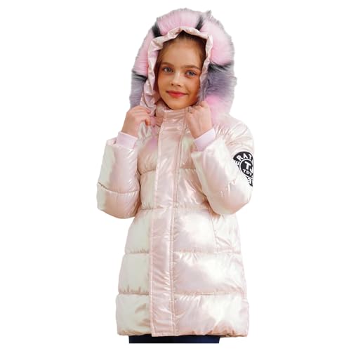 DINORMIN Little Girls' Warm Down Puffer Jacket Lightweight Winter Coat Fleece Snow Outwear Comfy Clothes2