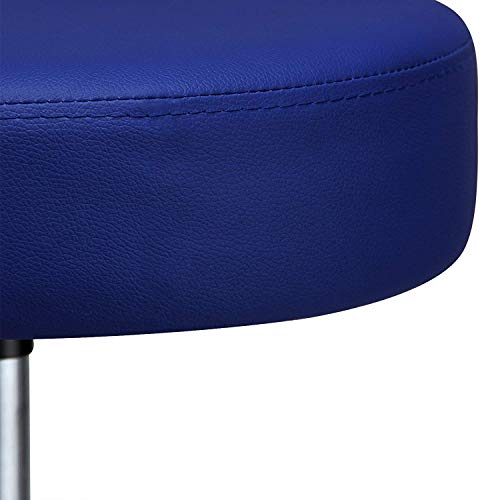 Image of Height-Adjustable Faux Leather Swivel Bar Stool for Salon, Doctor, Medical, Spa, Restaurant, Stool for Kitchen, Stool for Musicians in Dark Blue Color