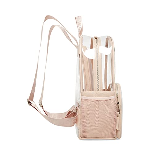 Steve Madden Womens CLEAR Backpack With Tech Pouch, Nude3