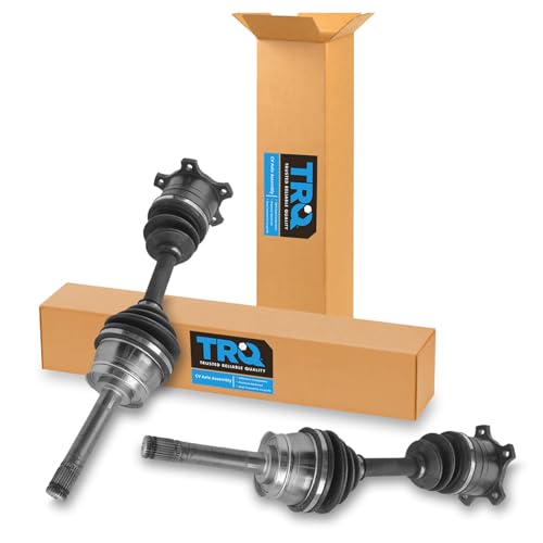 Image of TRQ Front Driver and Passenger Side CV Axle Assembly Set Neoprene Boots Moly Greased Compatible with 1990-1994 Nissan D21 1990-1995 Nissan Pathfinder 1995 Pickup 4WD V6 3.0L