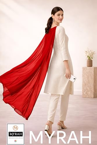 Image of MYRAH Chiffon Solid Casual Daily Use Dupatta For Women's & Girls Length - 2.50 Meter