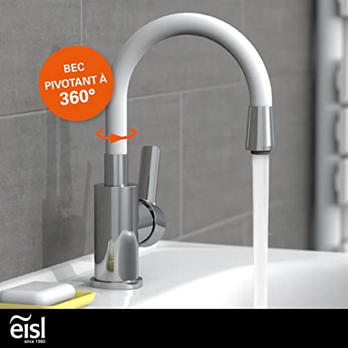 Robinet de lavabo à bec flexible EISL FLEXO blanc réglable