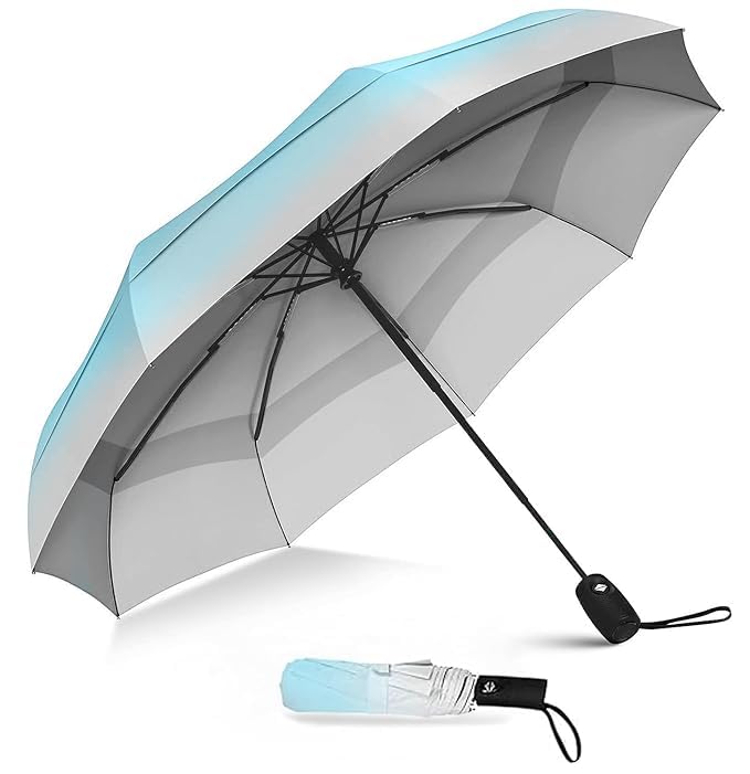Zemic Travel Umbrella for women Wind Vent Travel Umbrella for men girls and Compact Mini - Perfect for Car, Golf, and On-the-Go. One-Click Automatic Open and Close Strong Mini Umbrella (Sky Grey) (B0DG3139RF) Amazon Price History, Amazon Price Tracker