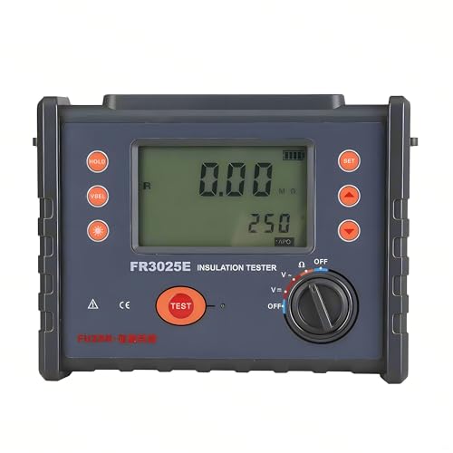 FUZRR FR3025 FR3025E Megohmmeter 200G? High-Voltage Insulation Resistance Tester 2500V/5000V Ohm Meter Professional Digital Ohmmeter Electrical Megameter(FR3025)