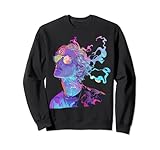 Photo Gallery anime guy trippy vaporwave art melting colori felpa Photo Gallery anime guy trippy vaporwave art melting colori felpa