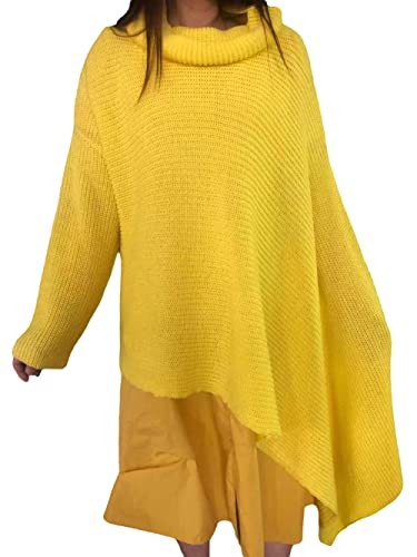 CHARTOU Women's Flowy Cowl Neck Asymmetric Knitted Cape Shawl Sweater Poncho3