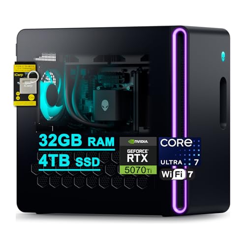 Dell Alienware Aurora ACT1250 Q[~O fXNgbv Intel 20RA Ultra 7 265F (>i7-14700) 32GB RAM 4TB SSD GeForce RTX 5070 Ti 16GB GDDR7 D