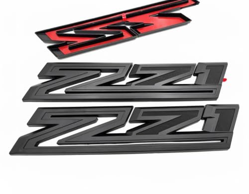 Image of 2X Large Size Z71 RH LH Side Fender Emblem Nameplate Badge Decal Replacement for 2019-2021 Chevy Silverado (Overlay Matte Black)