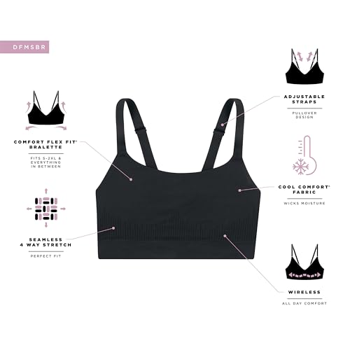 Bali Women's Modern Seamless, Pullover Wireless Bralette with Adjustable Straps4