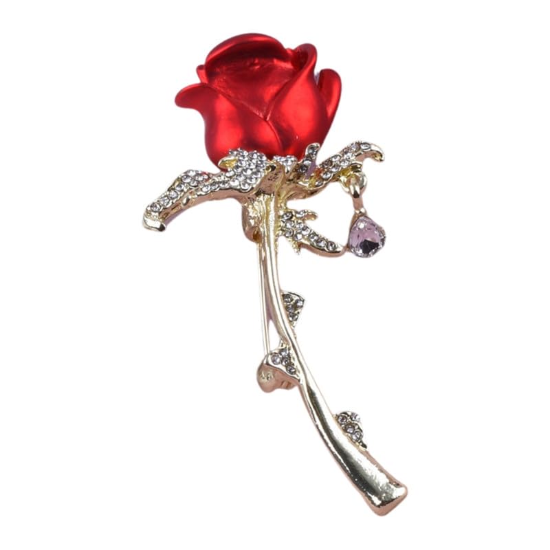 ftk Shiny Stone Rose Shape Corsage Pin Brooch For Clothing Accessories-picture-35