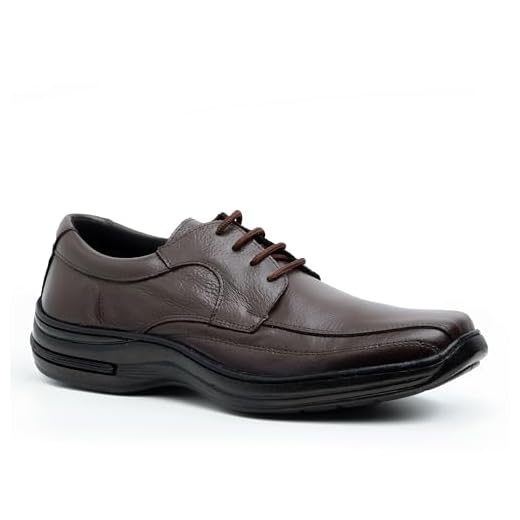 Sapato Social Masculino Clássico Couro Legítimo Conforto 5020 (39, Marrom)