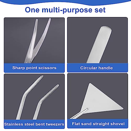 Vueinrg 4 in 1 Stainless Steel Aquarium Aquascaping Set, Long Tweezers, Scissors, Spatula, Gravel Spatula, Aquascape Tool - Image 3