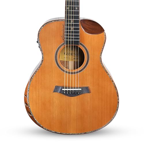 Image of Kadence SHM100PRO Slowhand 38 inch Electro Acoustic Guitar | Dreadnought Demi Cutaway | Professional Solidwood | Built-in Pickup + 2 Band EQ | Comes with Bag | Includes Learning Course | Brown