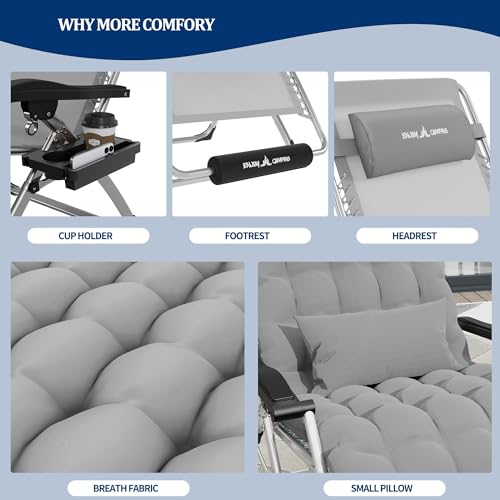 Image of UDPATIO Oversized Zero Gravity Chair Patio Reclining Chairs with Cushion