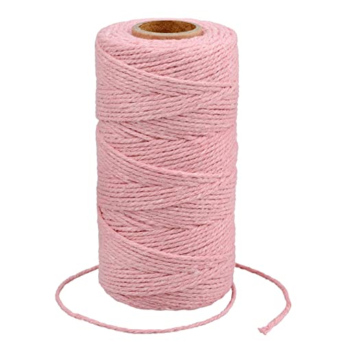 Image of G2PLUS 2MM Cotton String,328 Feet Pink Cotton String for Crafts | Natural Soft and Sturdy, Easy to Cut, Gift Wrapping, Home Decor ,Valentine's Day Gift Twine, Holiday Decor