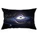 Lieson Fundas de almohada, 1 pieza de 12 x 20 pulgadas, fundas de cojín para exteriores, color negro, 30 x 50 cm, diseño de estrella del universo, poliéster