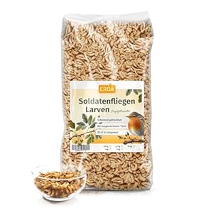 Getrocknete Soldatenfliegenlarven 1kg – Natürliches, Proteinreiches Vogelfutter für Wildvögel und Igel, Ideal als Leckerlies und Snack, Hochwertiges Insektenfutter