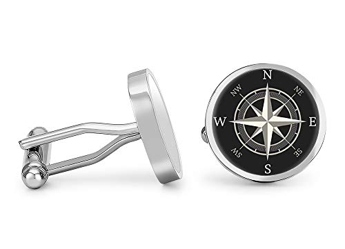 Compass Cufflinks Nautical Map Cuff Links