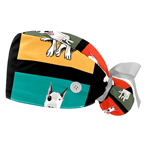 Chapeaux de travail pour hommes et femmes JDEZ : 2 casquettes ajustables Bull Terrier