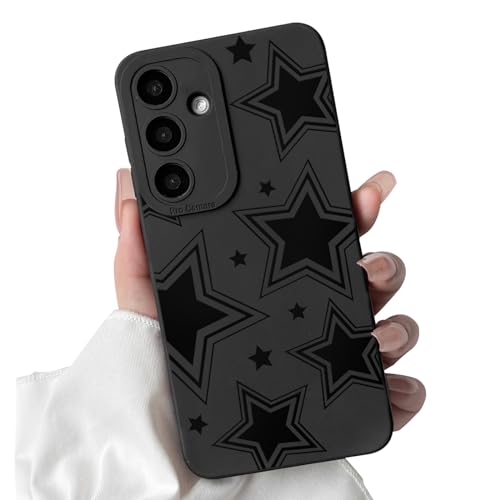 Lovmooful Compatible for Samsung Galaxy A15 5G Case Cute Cool Star with Black Design for Girls Women Soft TPU Shockproof Protective Girly for Samsung Galaxy A15 5G-Black Star