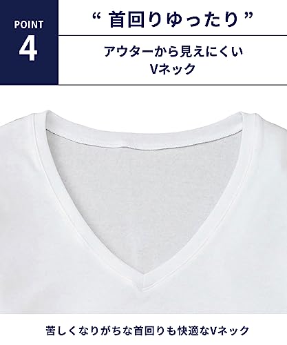 ブロス バイ ワコールメン あったかインナー シャツ 8分袖 長袖 Vネック 綿混 裏起毛 冬 GL5021 の商品画像 6
