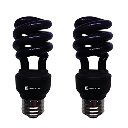 CFL Compact Fluorescent Black light bulb Colored Light Bulb T2 Spiral, 13W (60 Watt Equivalent), E26 Medium Base black light bulbs for glow in the dark 120V, UL Listed, Black Light - UV (2 Pack)