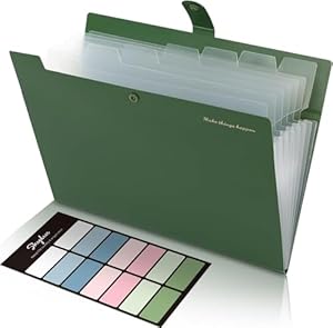 SKYDUE Fächermappe mit 8 Fächern, A4-Briefgröße, tragbarer Akkordeon-Dokumenten-Organizer für Zuhause, Büro, Unternehmen