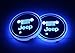 2pcs LED Car Cup Holder Lights for Jeep, 7 Colors Changing USB Charging Mat Luminescent Cup Pad, LED Interior Atmosphere Lamp (Jeep face)
