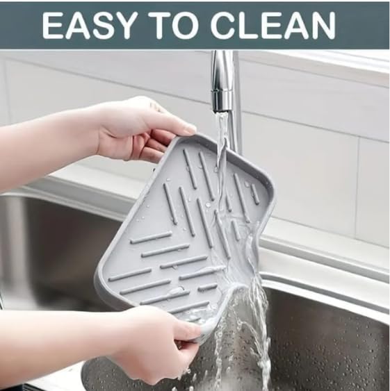 Image of Kitchen Sink Organiser & Sink Organizer for Kitchen Basin | Kitchen Organizer Items with Sink Drainer, Kitchen Soap Stand for Sink, Sponge Holder & Soap Stand for Kitchen Sink (SoapMat Small)