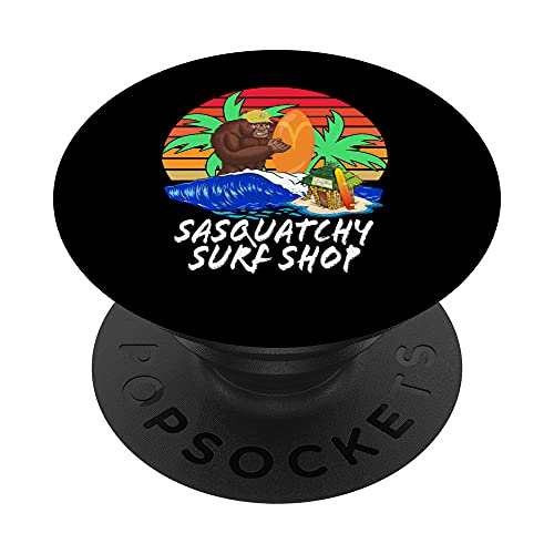 Sasquatchy Tiki Hut Surf Shop Divertido PopSockets PopGrip Intercambiable