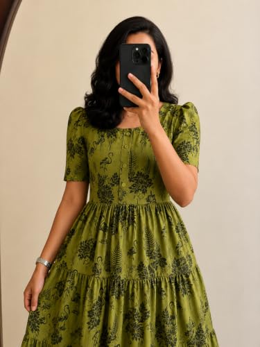 FASHDHUN green rayon dress – image 2