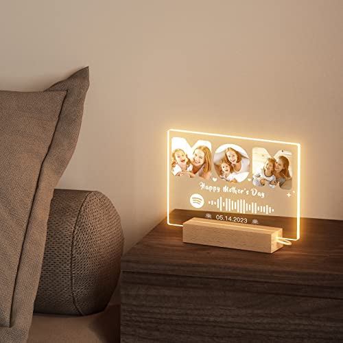 Witfox Personalized Mothers Day Ideas Gifts From Daughter Custom Spotify Plaque - Birthday Gifts For Women Spotify Glass Plaque - Customized Music Plaque Mom Gifts For Mother's Day From Son Husband #TOP6
